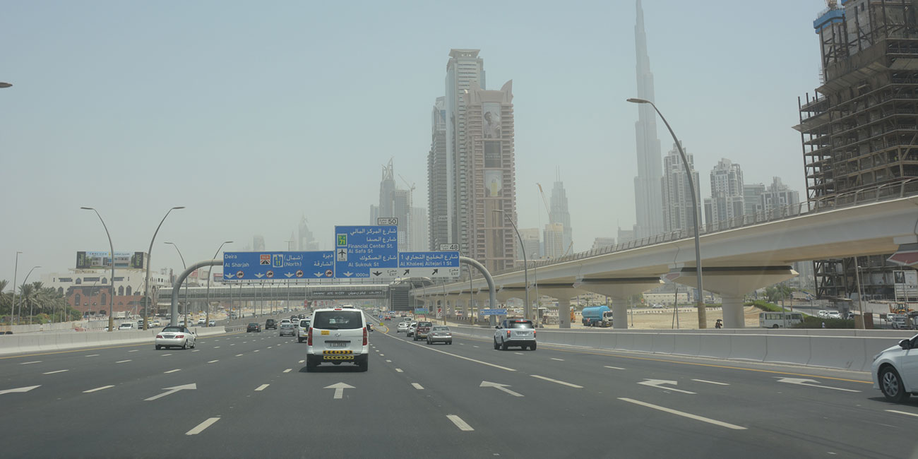 Dubai streets driving