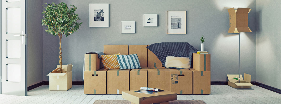 Room furniture made out of boxes