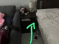 Queen Bed Frame, Two Small Chairs, Small Table, Small Stand, TV Stand ...