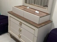 1 refrigerator, 1 microwave, 1 TV, 3 sofas, 1 bed, 1 mirror with drawe...