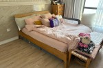 Queen bed, bed foot storage