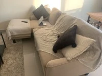 L shape sofa, Coffee Table, 2 x Side tables, Storage unit, Desk & chai...