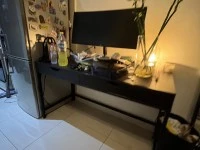 Double bed, Washing machine, Desk